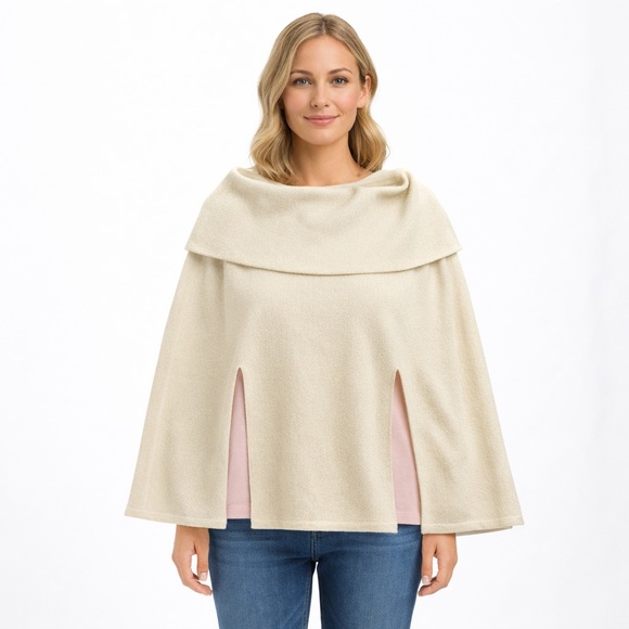 Alpaca International 100% Baby Alpaca Cream Poncho NWT - Picture 11 of 11